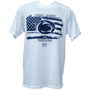 white short sleeve t-shirt OHT Pride Glory Pennsylvania state outline Penn State Athletic Logo